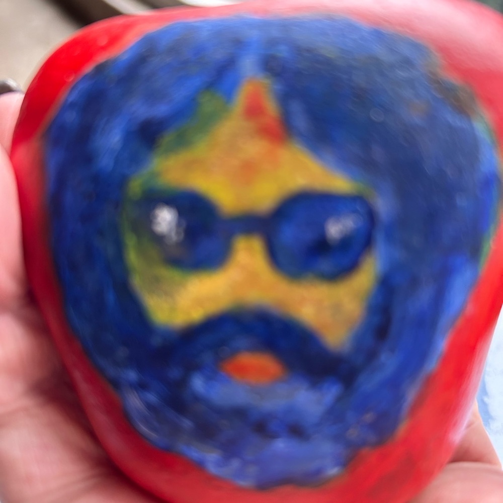 Grateful Dead’s 🌹Jerry Garcia 🌹💀🍄hand painted rock! - Picture 3 of 6